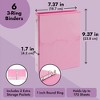 Paper Junkie 6 Pack Mini Pink 3 Ring Binder for 5.5 x 8.5-Inch Paper, 1-Inch Round Rings, School and Office Supplies - 3 of 4