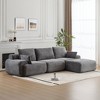 GDFStudio Quinn Modern 119.69" 3-Seater Compressed Corduroy Upholstered Sectional Sofa with 1 Ottoman - 2 of 4