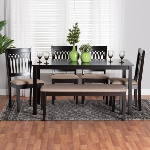 Baxton Studio Genesis Modern Fabric Wood Dining Set : Target