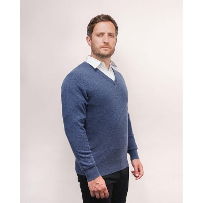 Lona Scott Men's Pure Cashmere V-Neck Sweater