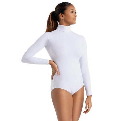 Capezio White Women's Team Basics Turtleneck Long Sleeve Leotard, X-small :  Target