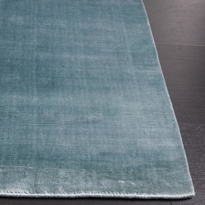 Villa Blue Hand-Knotted Wool and Viscose Area Rug