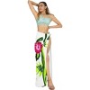LA LEELA Women's Beach Bikini Swimwear Cover up Wrap Skirt Bathing suit Summer Wraps Sarong Swimsuits for Women One Size White, Floral - 3 of 4