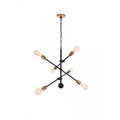 Elegant Lighting Axel 6 Lights Black Pendant