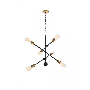 Elegant Lighting Axel 6 Lights Black Pendant - 1 of 4