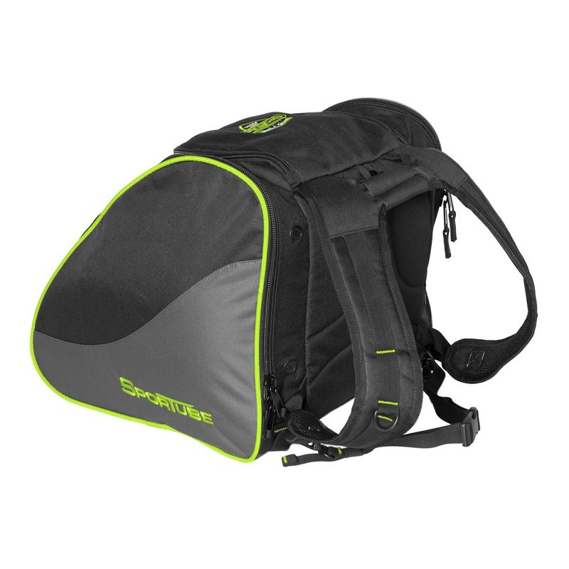 Sportube Traveler Outdoor 50 Liter Ski Boot Helmet & Gear Backpack Bag w/ Storage Pocket, Padded Back and Straps, Airline Compliant, Green/Black, 5 of 7