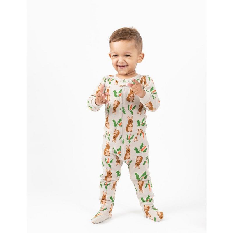 Leveret Footed Sleeper Cotton Easter Pajamas, 2 of 5