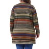 Agnes Orinda Women's Plus Size Open Front Long Sleeve Contrast Color Stripe Sweater Cardigans - 4 of 4