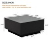 27.5" x 27.5" Modern Square High Glossy Coffee Table, with 16-color LED Strip Lights & 5mm Frosted Tempered Glass Top, for Living Room - 2 of 4