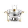 Chafing Dishes for Buffet, 5 QT Buffet Servers and Warmers Set of 2/4, Round Chafing Dishes with Glass Lid, Stainless Steel Food Warmers - 2 of 4