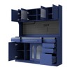 Ridstar 63 in. W Large Freestanding Storage Cabinet with 6 Drawers, 5 Adjustable Shelves, Pegboard & Towel Rack-Blue - 3 of 4