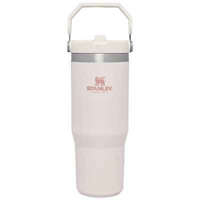 Stanley 30 oz Stainless Steel Ice Flow Flip Straw Tumbler Rose Quartz: Dishwasher-Safe Drinkware for Cold Beverages