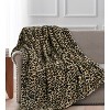 Home Mart Goods Beige Black Cheetah Animal Print Soft Plush Faux Fur Throw Blanket - 50" x 70" - 2 of 4