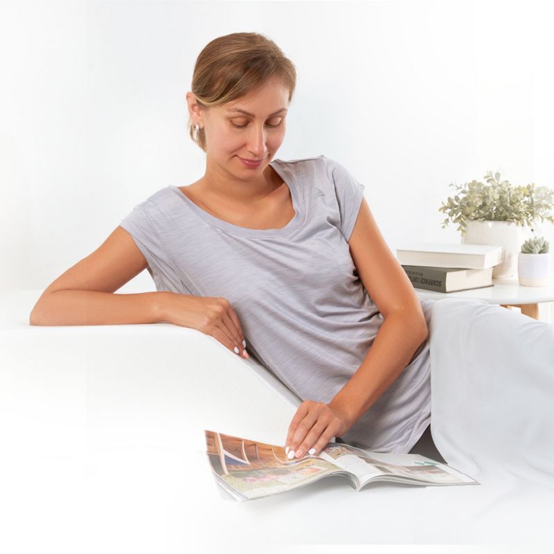 Zen Bamboo Leg Elevation Wedge Pillows for Sleeping, 17" x 7" x 7", White, 2 of 5