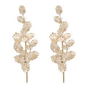 Beaded Holly Leaf Spray (Set of 2) - 1 of 3