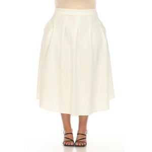 White Mark Plus Size Flared Tweed Skirt - 1 of 4