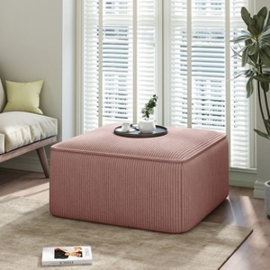 Kumasinova 30.25"W Square Soft Corduroy Ottoman for Living Room&Bedroom,Versatile Footrest Stool&Side Table&Accent Ottoman,300lbs Max - 1 of 4