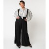Unique Vintage Women's Plus Wide Leg Rochelle Suspender Pants - 3 of 4