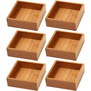 YBM HOME Bamboo Drawer Organizer Storage Box for Kitchen Drawer, Junk Drawer, Office, Bedroom, Children Room, Craft, Sewing, and Bathroom, Pack of 6 - 1 of 4