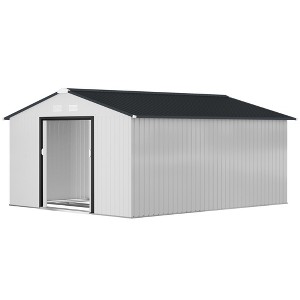 Garden Metal Shed, Storage Shed Utility Storage with Double Locking Doors for Bike Tools - 1 of 4