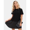 EXLURA Womens Summer Casual Short Sleeve Dress Crewneck Tshirt Dresses Pleated Aline Mini Dress 2025 Vacation Beach Sundress - 2 of 4