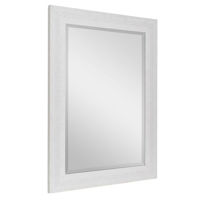31.5&#34; x 43.5&#34; Textured Wash Plank Frame Mirror White - Head West, 1 of 6