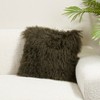 Saro Lifestyle 100% Wool Mongolian Lamb Fur Throw Pillow With Poly Filling - 3 of 3