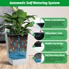 GustoWave 16 Inch Tall Planter Set of 2 Large Rattan Flower Pot with 2 Trays & a Water Level Monitor & Wheels Outdoor and Indoor for Patio, Porch - 3 of 4
