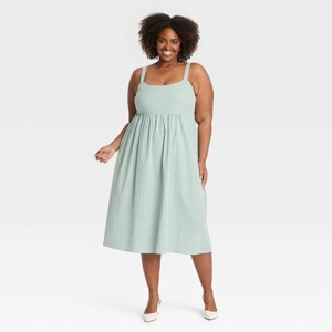 Women's Midi Empire Waist Dress - Ava & Viv™ - 1 of 3