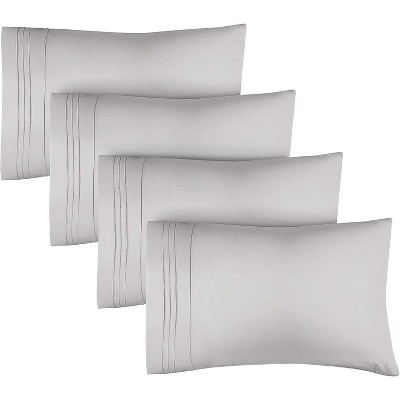 Ultra Soft Solid Pillowcases Set of 4 - Cozy & Breathable 4 Piece Pillow Covers - CGK Linens