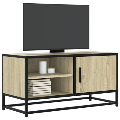 CLIHOME Heavy Duty Vintage TV Stands And Consoles, Metal Entertainment Center With Storage Cabinet