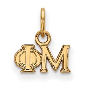 Black Bow Jewelry 14k Yellow Gold Plated Sterling Silver Phi Mu Greek Life Extra Small Pendant - 1 of 3