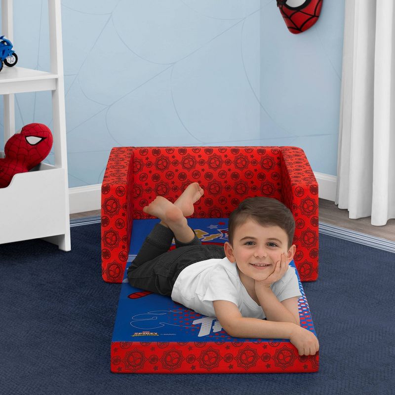 Delta Children Marvel Spidey and His Amazing Friends Kids&#39; 2-in-1 Convertible Cozee Flip-Out Chair, 4 of 11