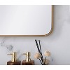 Elegant Lighting Soft corner metal rectangular mirror 22x40 inch in Brass - 4 of 4