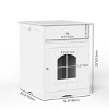 Wooden Cat Litter Box Enclosure With Drawer,Multi-Functional Cat House Nightstand And Side Table,Indoor Pet Crate (White)–LAOTIES - 4 of 4