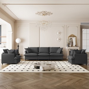 Whisen Oversized Modern Sofa Module for Modular Sectional Sofa, Wide Seat Chenille Armchair with Pillows - 1 of 4