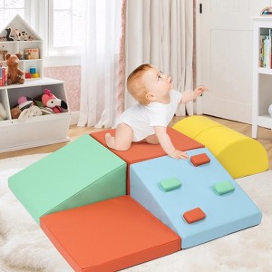 COZONY Foam Climbing Blocks for Toddlers, 5-Piece Soft Play Set with Non-Slip Base for Indoor Active Play - 1 of 4