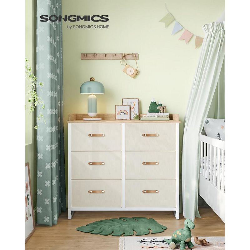 SONGMICS Kids Dresser with 6 Drawers Boys Girls Dresser for Baby with Water-Resistant Changing Table Storage Organizer Cabinet, 2 of 8