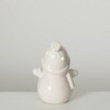 6"H and 7.5"H Sullivans LED Porcelain Snowmen - Set of 2, White - 4 of 4
