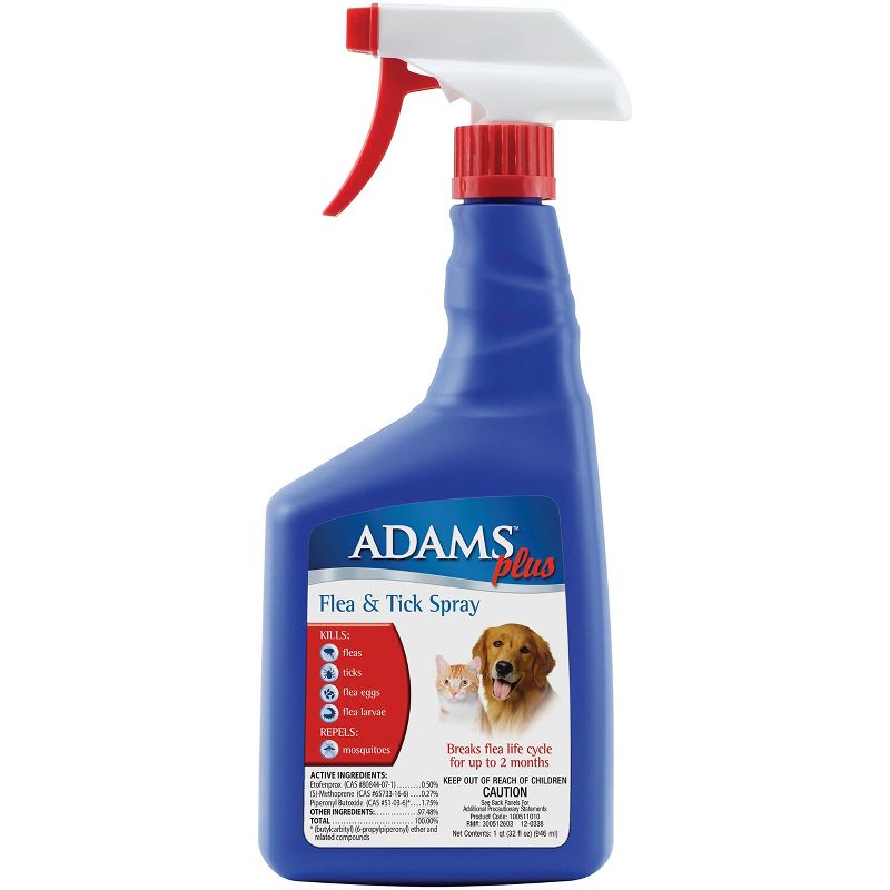 Adams - Adams Plus Flea and Tick Spray for Cats and Dogs, 32 Ounce, 1 of 2