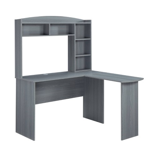Modern L Shaped Desk With Hutch Gray Techni Mobili Target