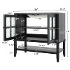 FURNIinspire Bathroom Storage Cabinets Modern Bathroom Vanity, Cabinet Organizer With Ceramic Sink, Adjustable Shelf, Open Shelf, Black, 18.5"*36"*34" - 3 of 4