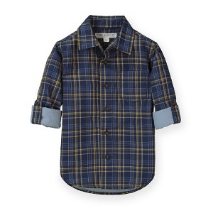 Hope & Henry Boys'  Convertible Double Weave Button Down Shirt, Infant - 1 of 4