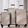 Vynxaria Gold PC+ABS 3-Piece Suitcase Set 20/24/28" Lightweight Two Hooks 360¡ã Spinners - 2 of 4