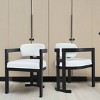 Indoor Wooden Kitchen Dining Chairs Set Of 2,Velvet Fabric Upholstered Dining Chair,Armrests Dining Chair With Wood Frame-Cuddlewood - 2 of 4