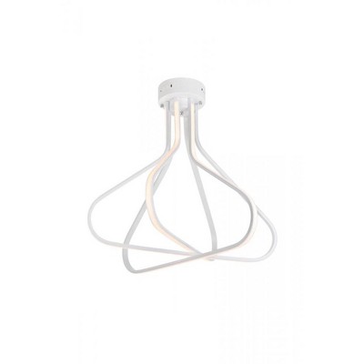 Elegant Lighting Dahlia 3 light in White Flush mount