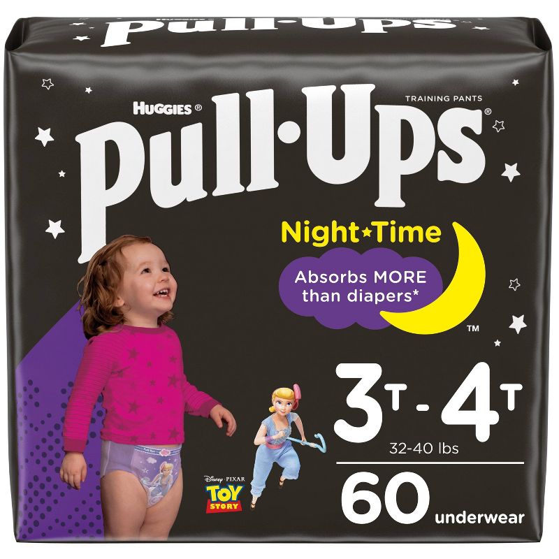 Pull-Ups Girls&#39; Night-Time Training Pants Super Pack - 3T-4T - 60ct, 1 of 10