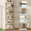 6 Tier Industrial Bookshelf 71 Inch Tall Narrow Wooden Bookcase with Iron Frames Compact Open Display Shelving Unit - 4 of 4