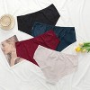 Paaaawaters 4-piece set of women's oversized ice silk panties, skin friendly and breathable lace wrapped around the hips - 3 of 4