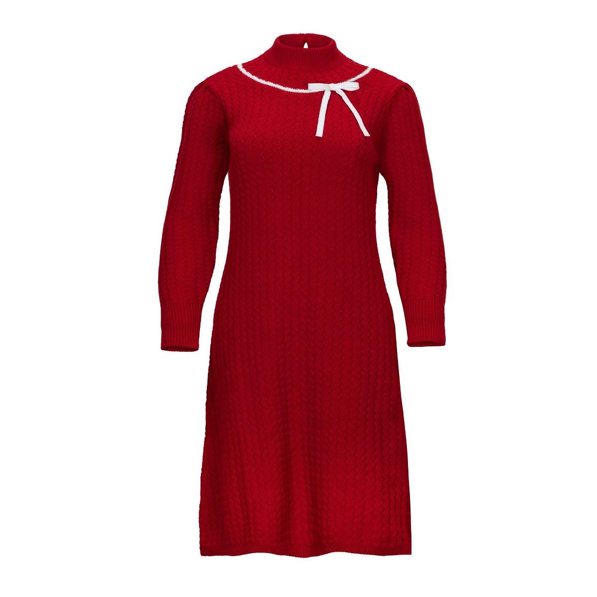 Hope & Henry Women's Organic Mock Neck Cable Sweater Dress, Adult - thumbnail 7